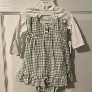 My First 💙 Carters Grey Gingham 2 Piece Set NWT